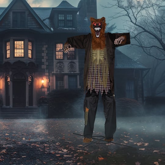 Huge Lighted and Animated Talking Werewolf Commercial Outdoor Halloween Decoration - 12'